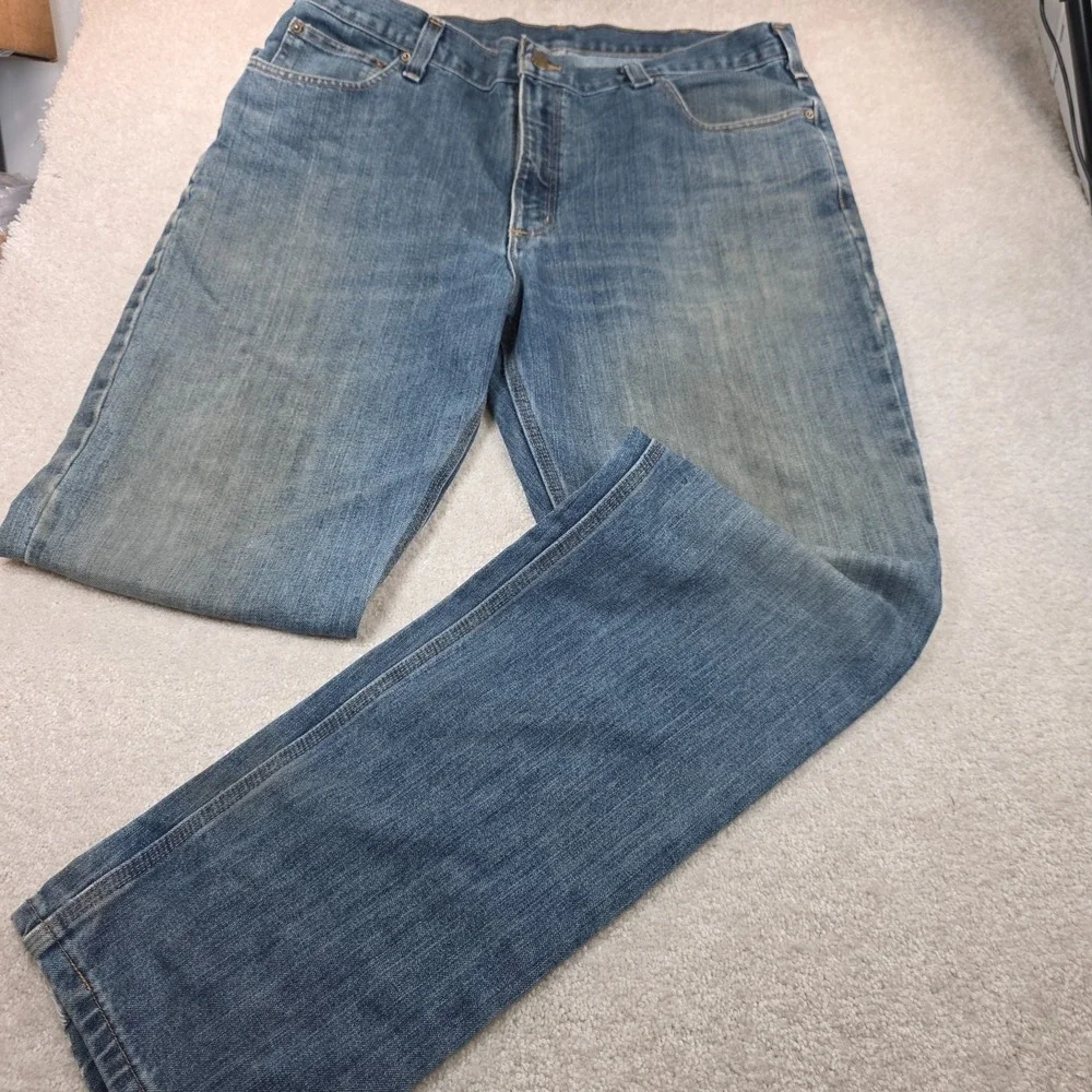 Carhartt Jeans Mens 38x34 Blue Straight Traditional Fit Denim Streetwear Outdoor
